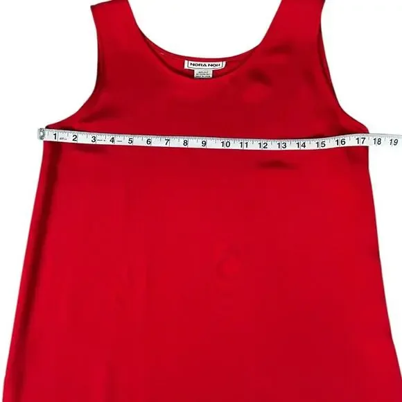 Vintage Nora Noh Red Sleeveless 100% Silk Tank Top Size Small Classic Work Wear - Picture 5 of 9